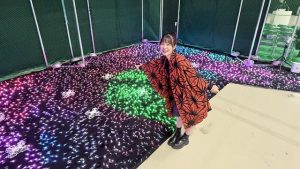 ドローンとライトの写真